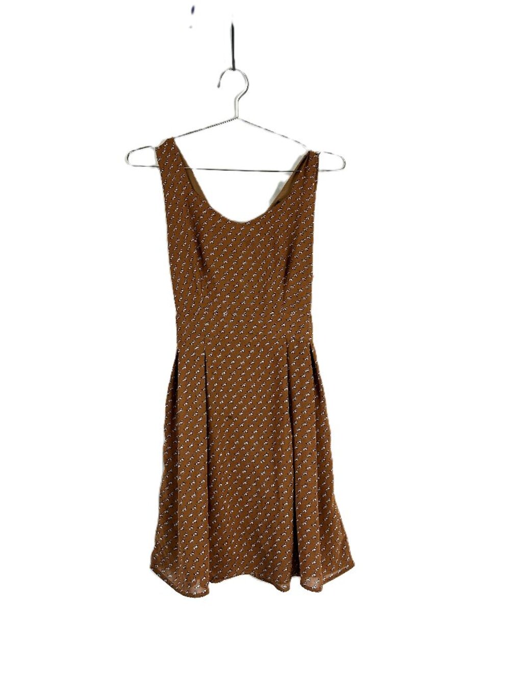 SM Wardrobe Dog Print Dress Classic Sleeveless S Brown